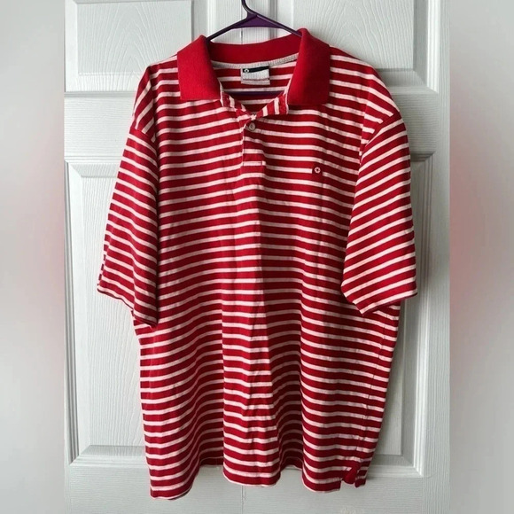Vintage South Pole Mens Red White Stripe Button Polo Shirt Size 3XL - Picture 4 of 4
